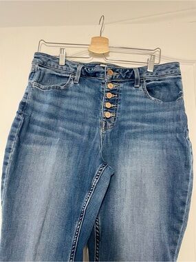Maurices High-Rise Button-Fly Blue Jeans